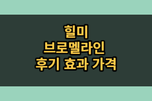 힐미 브로멜라인 후기 (내돈내산 솔직후기)