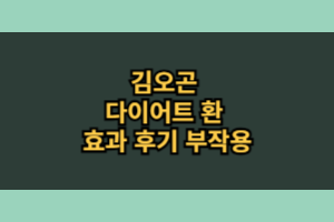김오곤 다이어트 환 효과 부작용 내돈내산 후기