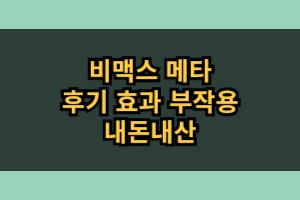 비맥스 메타 효능 부작용 내돈내산 후기