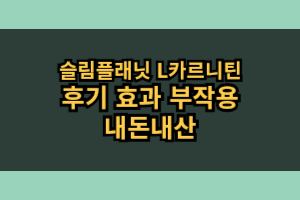 슬림플래닛 L카르니틴 후기 효과 부작용