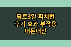 딥트3일 피치번 부작용 효과 내돈내산 솔직 후기