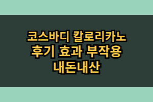 코스바디 칼로리카노 효과 부작용 후기