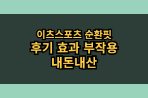 이츠스포츠 순환핏 다이어트 후기 부작용 효과 총정리
